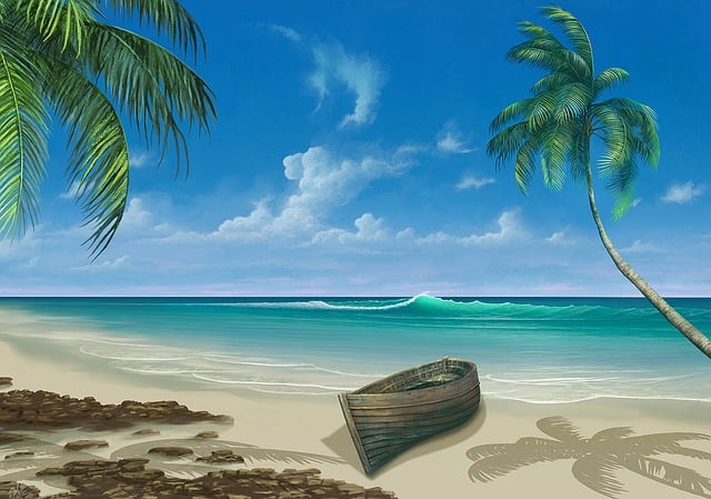 East African beach refuge shaded by palms and Indian Ocean calm