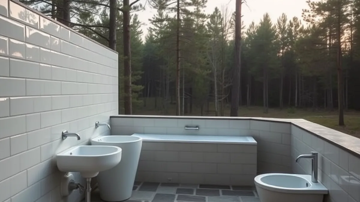 glamping site bathroom facilities