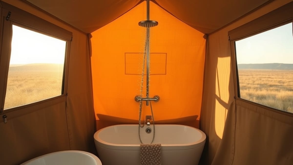 glamping site bathroom facilities