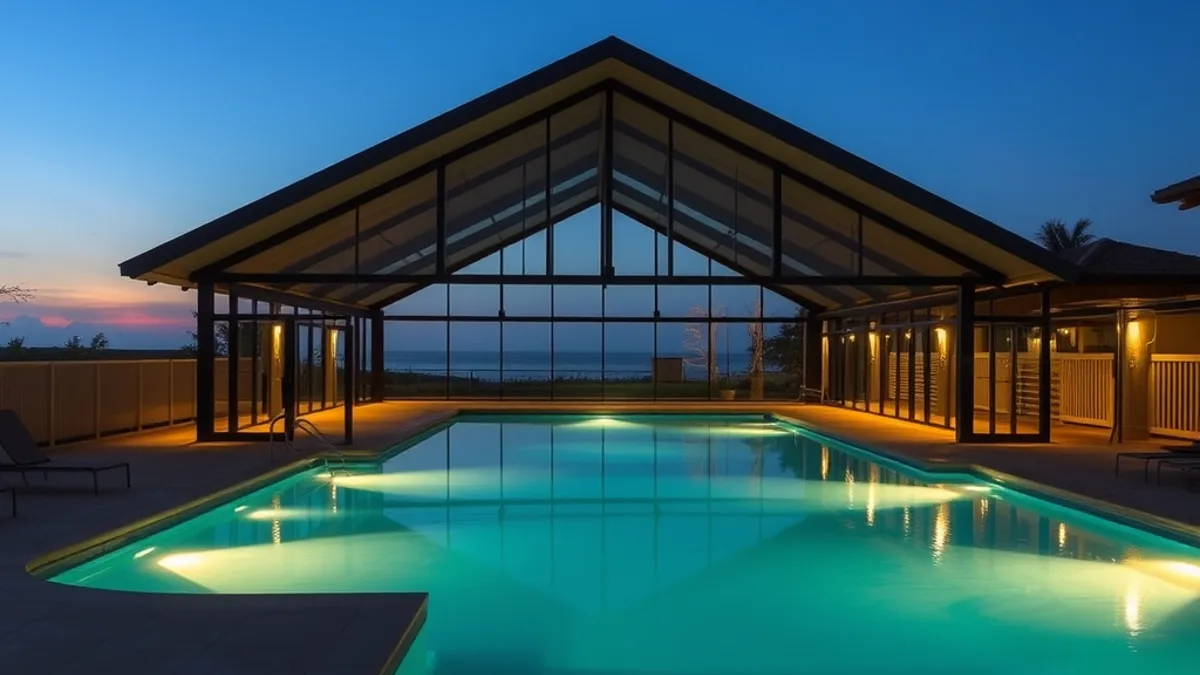 villa with a private heated pool