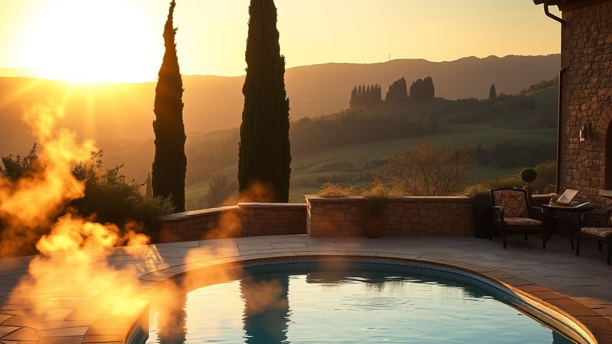 villa with a private heated pool