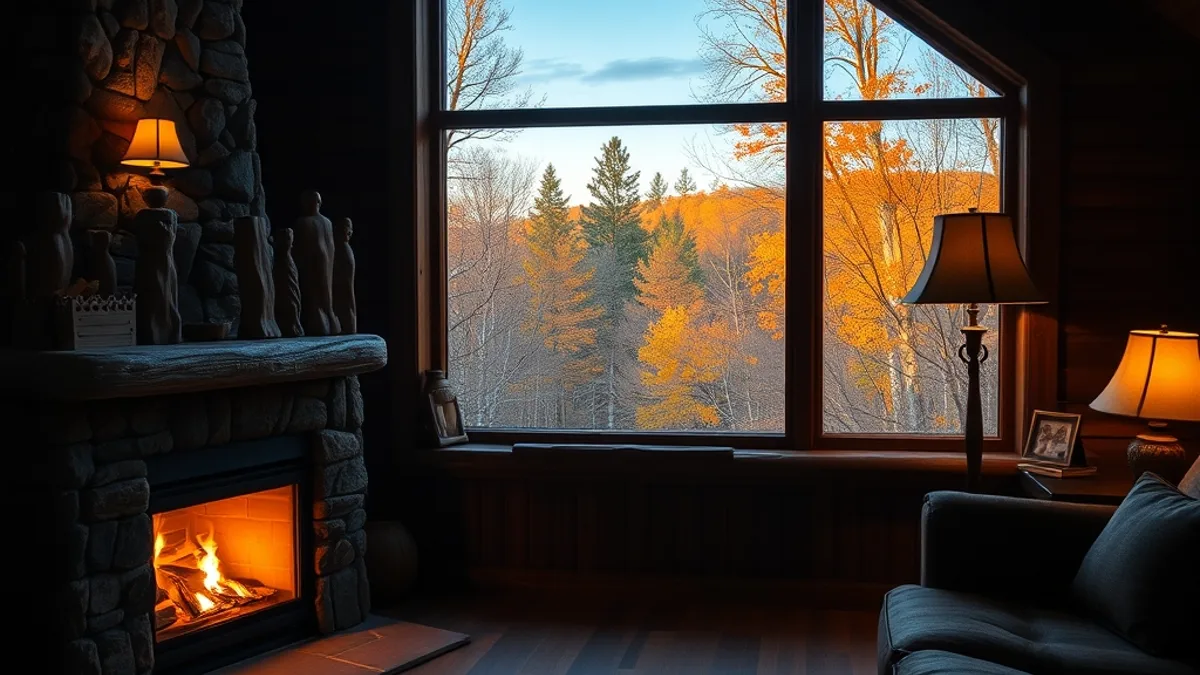 forest lodges in autumn