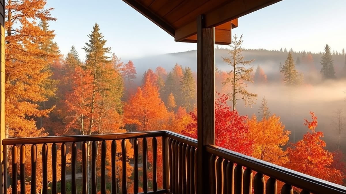 forest lodges in autumn