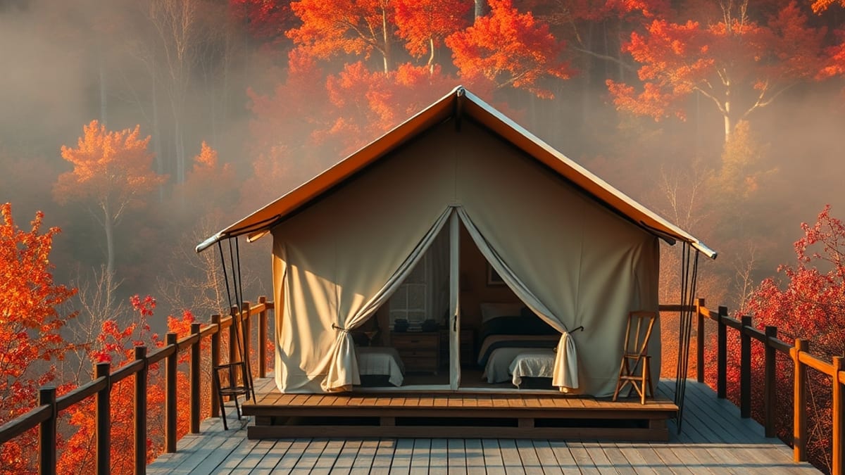 glamping in fall