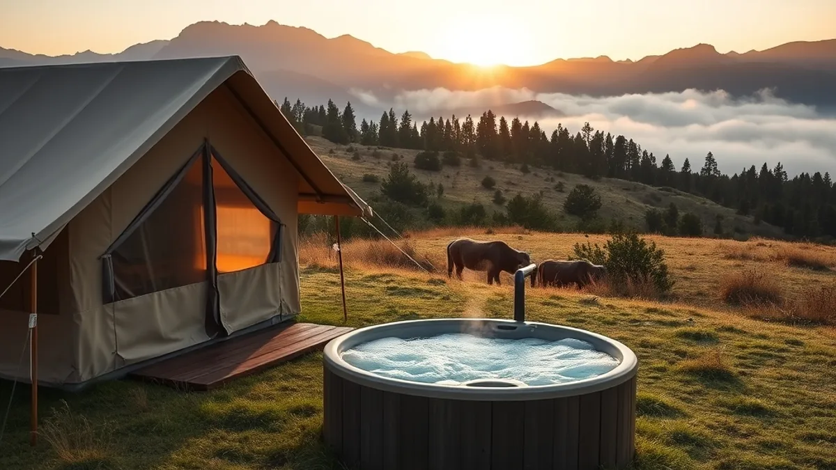 glamping with a hot tub