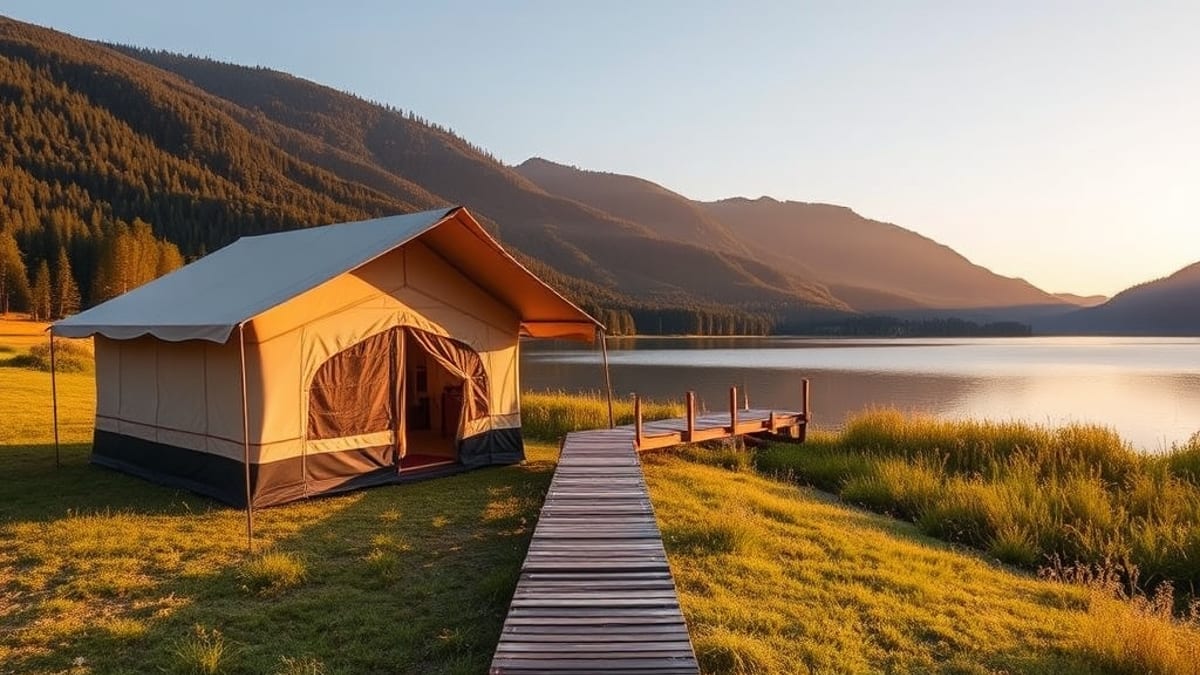 lakeside glamping